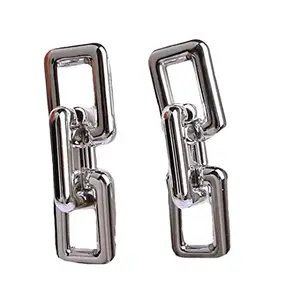Vembley Western Korean Silver Chunky Chain Link Drop Earrings For Women