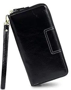 Contacts Men's Genuine Leather Wallet | RFID Blocking Wallet for Men | Bifold Wallet| 10 Card Slots, 2 ID Window