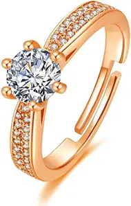 MYKI Charming Rose Gold Plated Adjustable Size Rings For Women & Girls