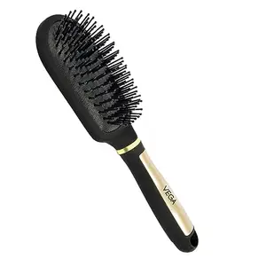 Vega Cushioned Hair Brush (India's No.1* Hair Brush) with Gold and Black Colored Handle, (E14-CB)