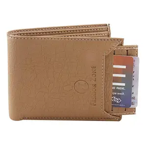 FZ FASHION ZONE Cream Artificial Leather Wallet (9 Card Slots)