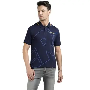 Royal Enfield R Logo Printed T Shirt (Size: XL)-TSS250004-NAVY