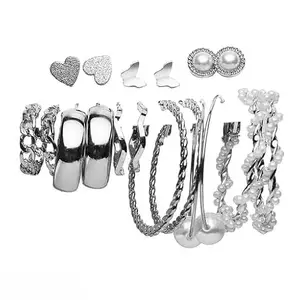 Vembley Stylish AD & Pearl Stud Earrings Jewellery For Women (Design 14)