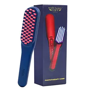 WBC WORLDBEAUTYCARE LED Hair Growth Comb with Red & Blue LED - Hair Growth Treatment for Men & Women Intensive Hair and Scalp Massager Hair Brush | Hair Fall control | Scalp Massage | Portable & Detangling| For All Hair Type| Hair Comb