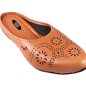 SAIF Traders TPR Sole Flat Fashion Bellies for Women's || Comfortable & Fashionable Ballet Flats for Girl's || Stylish and Trendy Ballet Flats for Women's (Brown-9)