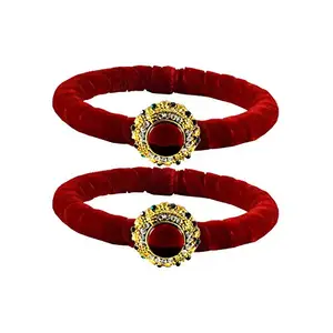 MAYA FASHION Red Stone Brass Bangle With Very Extra Large Size Elegant Extra Large Size Bangle | Perfect Fit for Plus Size banglesTrendy and Comfortable Fit for woman and girls | (Sku-ban2034)