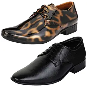 Graceful Formal Shoes/Party Shoes/ 2 Shoes Combo with Free 2 Belt for Men and Boys (BAZAAR10618_XRT-2BLT-101) Multicolor