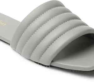 Picktoes PT-427 Women's Grey Synthetic Leather Casual Flat Sandal