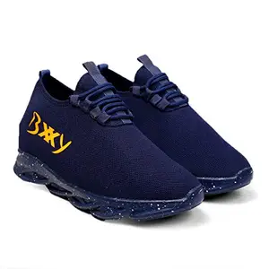 YUVRATO BAXI Men's Mesh Material 3 Inch Hidden Height Increasing Elavetor Blue Stylish Casual Sports Shoes