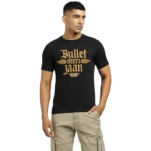 Royal Enfield BMJ Tshirt | Bold 'Pure Motorcycling Since 1901' Typography with Vintage Appeal Reflective Branding on The Back | Style: Crewneck | Regular fit Black L