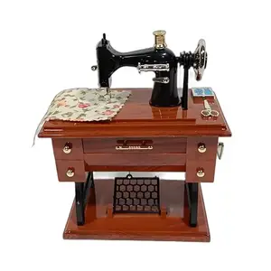 Generic Nas Mini Sewing Machine,Retro Music Box, Vintage Music Box. Gift For A Table Centerpiece Decoration For Table And Desk Toy Gift For Children. - Brown