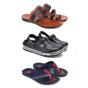 DRACKFOOT Men's Sandals | Lightweight Wear| Stylish & Easy to Wear For Men's GRT-SAN-(3-COMBO)-3151-3014-3130-8