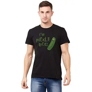 Free Authority Rick & Morty Printed Half Sleeve Tshirt for Men Black