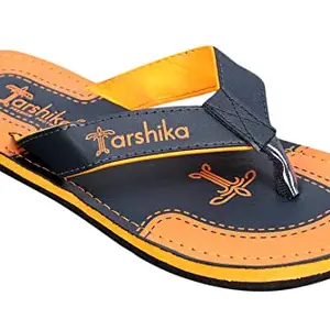 Tarshika Men's Regular Flip-Flops and House Wear Slippers(SLIPPER 07_YELLOW_7N) UK-7