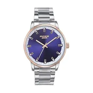 Sonata Poze Quartz Analog Blue Dial Metal Strap Watch for Men