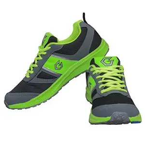 Gowin BR-01JR Mesh Bright Running Shoe Grey Green_9 with CHARGED Knee Cap Junior Red, 9 UK (GREY GREEN)