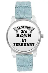 BIGOWL Wrist Watch for Women Legends are Born in February Branded Fashion Watches for Girls - Best Casual Analog Leather Band Watch - Birthday Gifts for Girlfriend