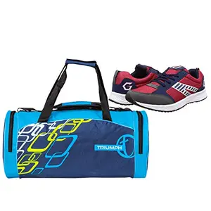 Gowin Nx-2 Red/Blue Size-10 with Triumph Gym Bag Rounder-2 Pro-77 Navy/Sky