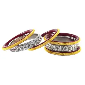 MAYA FASHION white Stone Acrylic-Brass Bangle Elegant Extra Large Size Bangle | Perfect Fit for Plus Size banglesTrendy and Comfortable Fit for woman and girls | (Sku-ban1572)