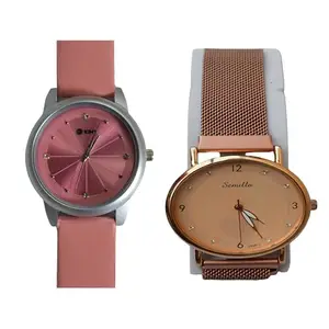 KIMY Royal Stylish and Classy Ladies' and Girls' Classic Dial Stainless Steel Analog Wristwatch (Maroon)