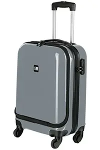 Nasher Miles New York Plus Hard Sided Polycarbonate Small Cabin Luggage with Laptop Compartment Grey 48 cm Trolley Bag