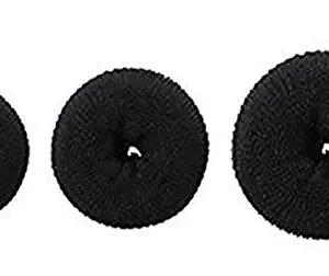 Fok Set Of 3Pc Hair Puff Up Volumizer Bun Donut Puff Maker 3 Sizes Puff Styler Hair Accessory