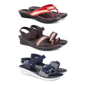 Women's Comfortable Sandal,Casual Lightweight Sandal for Everyday Wear | TBS-(3-COMBO)-1958-1961-1972-8