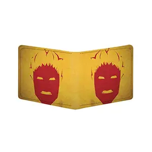 Bhavithram Products Daredevil Design Yellow Canvas, Artificial Leather Wallet-PID34373