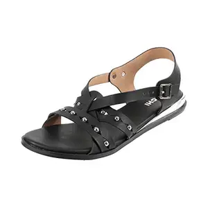 Mochi Women's Black Fashion Sandals-5 UK (38 EU) (33-602)