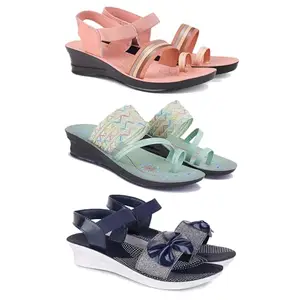 Women's Comfortable Sandal,Casual Lightweight Sandal for Everyday Wear | (COMBO-3)-1959-1954-1972-8