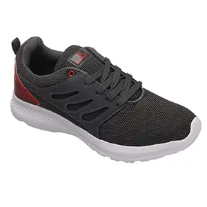 Walkaroo Men's Grey Red Running Shoes - 8 UK (15570)