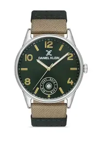 Daniel Klein Nylon Analogue Green Dial Men's Watch-DK.1.13380-4
