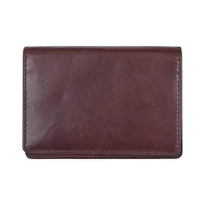 Leatherman Fashion LMN Genuine Leather Brown Unisex Business Card Holder(2 CC)