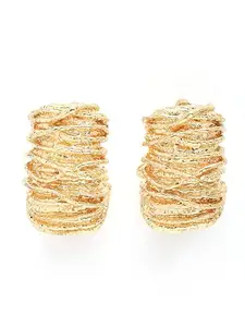 KARATCART Gold-Plated Contemporary Hoop Earrings for Women (33038796)