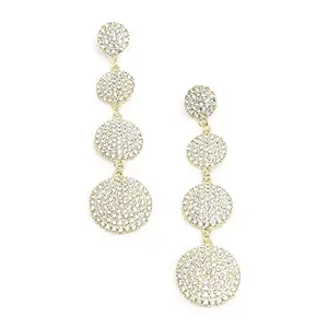 SOHI Gold Contemporary Rhinestone Drop Earring For Women and girls, Gold Plated, Fashion Accessories, jewellery for women, drop earrings, artificial earrings for women (7661)