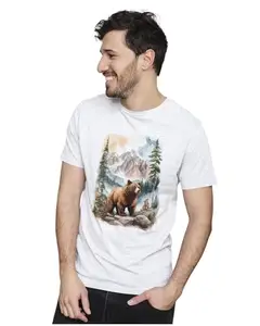 Men's & Women's Regular Fit T-Shirt Just Be Happy - Smile 100% Cotton Unise T-Shirt White;|White,S(FORESTD08-White S Men Round)