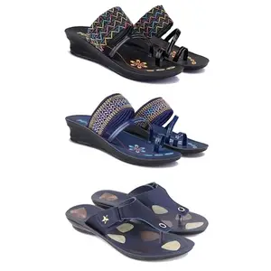 Women's Sandals | Lightweight | Stylish & Easy to Wear For Women's GR-(3-COMBO)-1952-1953-1973-7