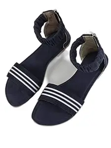 WalkTrendy Womens Synthetic Navy Sandals - 4 Uk (Wtwf581_Navy_37)
