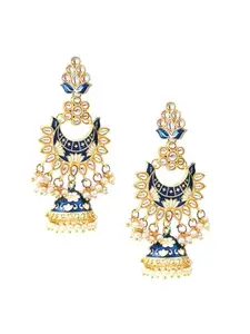 Adwitiya Collection Gold Plated Traditional Meenakari Kundan Jhumkas|Trendy Stylish Earrings for Womens & Girls