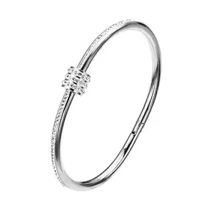 MIAMI bracelet for woman combo AD Bangles for women Stylish Adjustable hand Silver Bracelet for girls silver Kada for Women american diamond CZ Accessories Jewellery friendship crystal Stone M639