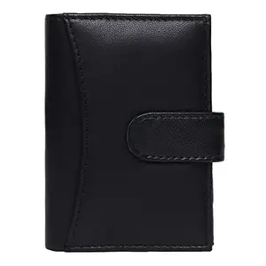 SAMTROH Men & Women Casual, Evening/Party, Formal, Trendy, Travel Black Genuine Leather Card Holder (8 Card Slots)