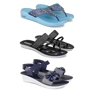 Trendy Open-Toe Sandals for Women – Soft Padded Footbed, Summer Wear | (COMBO-3)-1888-1946-1972-7-EURO-38