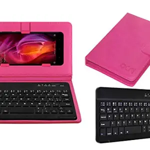 ACM ACM Bluetooth Keyboard Case Compatible with Mi Redmi Note 4 Mobile Flip Cover Stand Study Gaming Pink