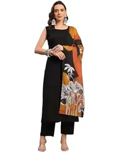 Pinkmint Women’s Cotton Blend Sleeveless Kurta Pant Set with Silk Dupatta | Comfortable Ethnic Wear, Office Wear, Casual & Festive Occasions | (Available in Plus Size)