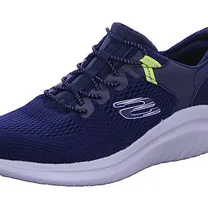 Skechers Mens Ultra Flex 2.0 - KERLEM Navy/Lime Casual Shoe -10 UK (11 US) (232108)