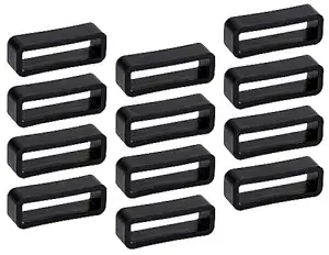 20mm Rubber Watch Band Loop Holder Silicone Watch Strap Keeper Fastener Rings Replacement Watch Strap Accessories, 12PCS