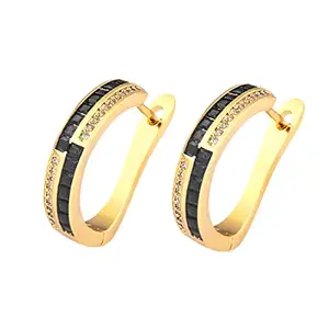 Zivom® Black Copper Zig Zag 18K Gold Hoop Earring Pair for Women