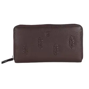 Leather Street Women Zip Round Wallet