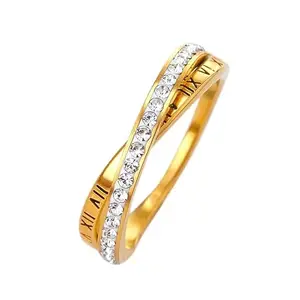 MYKI Roman Numbers Cross Design Ring For Women & Girls (7)