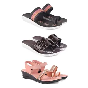 Women's Comfortable Sandal,Casual Lightweight Sandal for Everyday Wear | PCR-(3-COMBO)-1992-1987-1959-7